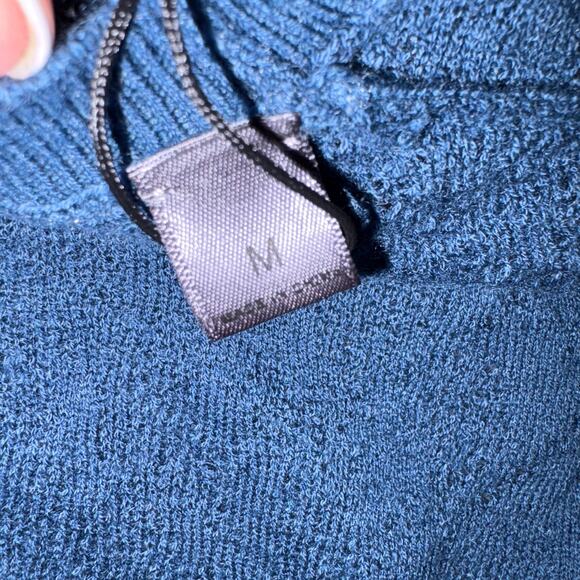 John Varvatos NWT Cotton Cashmere Sweater Cosmos Blue Med OldMoney DarkAcademia - Picture 8 of 10